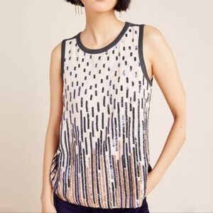 Anthropology Tiny Auberte Beaded Top Size Medium